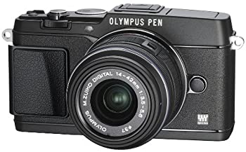 【中古】 OLYMPUS オリンパス 鏡鑑受け答え一眼 PEN E-P5 14-42粍 水晶体一揃いの道具 (ビューファインダー VF-4書き割り) 黒いこと E-P5 14-42粍 LKIT BLK