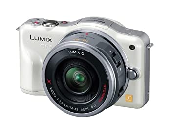 【中古】パナソニック ミラーレス一眼カメラ LUMIX GF3 電動ズームキット シェルホワイト DMC-GF3X-W｜IINEX