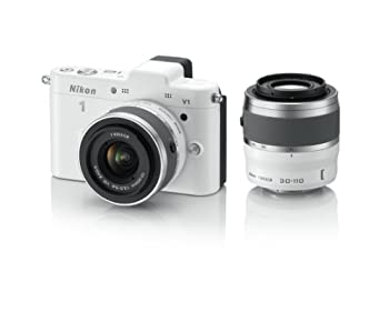【中古】 Nikon ニコン ミラーレス一眼カメラ Nikon ニコン 1 (ワン) V1 (ブイワン) ダブルズームキット ホワイト N1 V1WZ WH