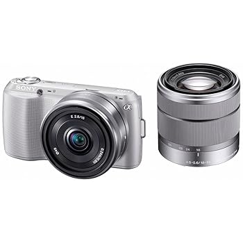 【中古】SONY デジタル一眼写真機 α NEX-C3 ダブルレンズキット しろがね色 NEX-C3D/S