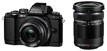 【中古】(非常に良い)OLYMPUS OM-D E-M10 ダブルズームキット ブラック ミラーレス一眼 OM-D E-M10 DZKIT BLK|IINEX