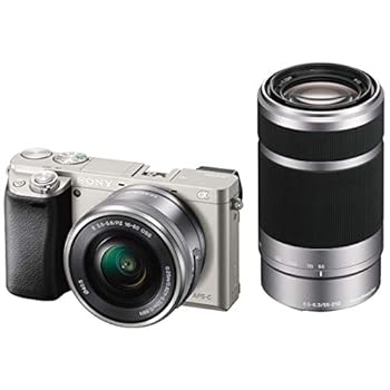 【中古】SONY 銀鏡受け答え一眼 α6000 ダブルズームレンズキット E PZ 16-50粍 F3.5-5.6 OSS + E 55-210粍 F4.5-6.3 OSS しろがね色 ILCE-6000Y S