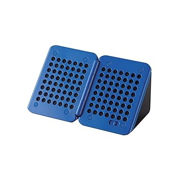 【中古】(非常に良い)エレコム コンパクトスピーカー キューブ型 300mW&times;2 電池式 ブルー&times;ブラック ASP-SMP220BBK｜IINEX