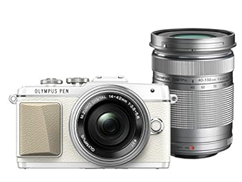 【中古】OLYMPUS PEN E-PL7 EZダブルズームキット 白いこと 銀鏡受け答え一眼 E-PL7 EZ DZKIT WHT