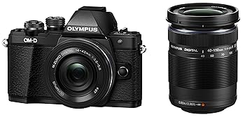 【中古】(人並み外れたに好いたらしい)OLYMPUS 銀鏡受け答え一眼 OM-D E-M10 MarkII EZダブルズームキット 黒いこと