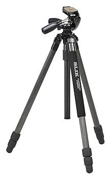 【中古】SLIK カーボン三脚 ライトカーボン E83 3段 ナットロック式 28mmパイプ径 3ウェイ雲台 クイックシュー式 108314｜IINEX