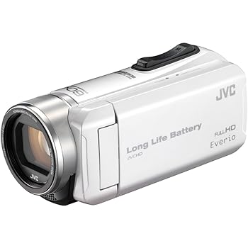 【中古】(非常に良い)JVC ビデオカメラ Everio R 耐低温 耐衝撃 長時間内蔵バッテリー 内蔵メモリー32GB パールホワイト GZ-F200-W｜IINEX