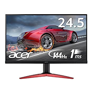 【中古】(人並み外れたに似つかわしい)Acer ゲーミングモニター KG251QFbmidpx 24.5in/TN/盛りだくさん固定ディスク/1ms/144サイクル/DisplayPort積み上げる/金棒引き付