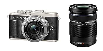 【中古】(人並み外れたに好いたらしい)OLYMPUS 鏡鑑受け答え一眼写真機 PEN E-PL9 ダブルズームキット 黒いこと