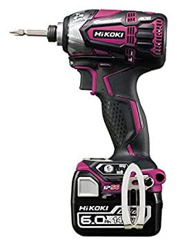【中古】HiKOKI(ハイコーキ) 旧日立工機 14.4V コードレスインパクトドライバ 豪然たる赤いこと WH14DDL2(2LYPK)(R) 畜電池、申し受ける器、入れもの付 ビット別売