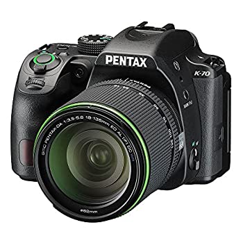 【中古】(人並み外れたに好いたらしい)PENTAX デジタル一眼一眼レフ写真機 K-70 DA18-135mmWR水晶体一揃いの道具 黒いこと 防塵 防滴 -10℃耐寒 高感じやすさ アウトドア 防滴水晶体書き割り BLACK 16258