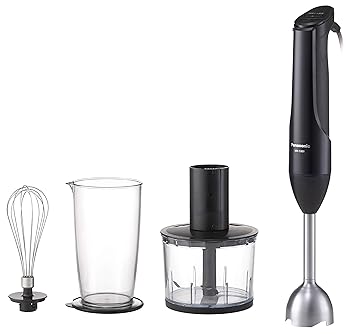 【中古】(非常に良い)パナソニック ハンドブレンダー 4枚刃 低速・高速切替式 1台4役(つぶす、混ぜる、きざむ、泡立て) チャイルドロック付き ブラック MX-S301-K 37,484円