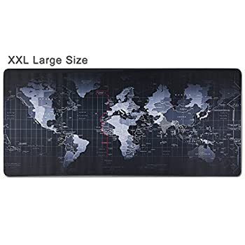 【中古】(非常に良い)weyingle拡張XXLゲームマウスパッド???ポータブルLargeデスクパッド???ノンスリップ防水ゴムベース、世界地図、ゲームマウスパッドキーボードパ