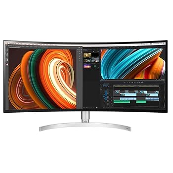 【中古】(人並み外れたに好いたらしい)LG 34WK95C-W 34 Inch Curved UltraWide QHD Nano IPS Monitor with VESA DisplayHDR 400, Silver