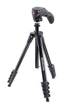 【中古】(非常に良い)Manfrotto 三脚 COMPACT Action フォト・ムービーキット アルミ 5段 ブラック MKCOMPACTACN-BK