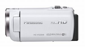 【中古】パナソニック デジタルハイビジョンビデオカメラ V520 内蔵メモリー32GB ホワイト HC-V520M-W