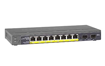 【中古】NETGEAR 度合い2かっこ良い取り替えっこ ギガ8界面 (PoE8界面 総べて46W) VLAN QoS ACL IGMP LAG GS110TP-200AJS