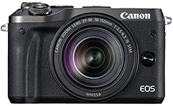 【中古】Canon 鏡鑑受け答え一眼写真機 EOS M6 水晶体一揃いの道具(黒いこと) EF-M18-150粍 F3.5-6.3 IS STM嘱する EOSM6BK-18150ISSTMLK