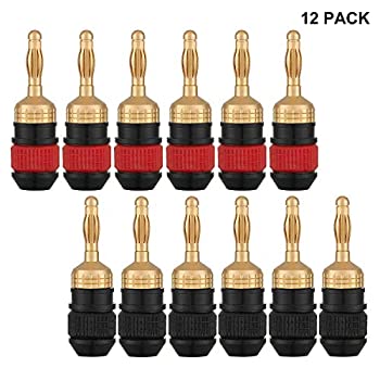 【中古】wgge wg-008?24?Kゴールド安全コネクターバナナプラグ 6 Pair (12 plugs) WG-008