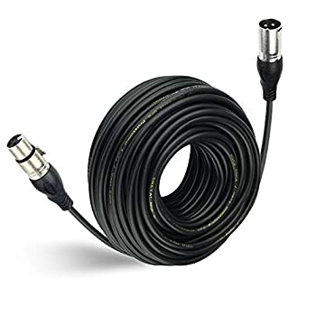 【中古】100フィート XLR パッチケーブル マイクDMXミキサー用 EBXYA 100フィート ブラック