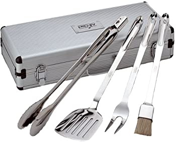 【中古】All-Clad T147 Stainless Steel Tongs Spatula Fork and Brush BBQ Tools Cookware Set 4-Piece Silver by All-Clad