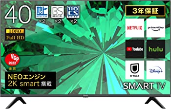 【中古】(非常に良い)ハイセンス 40V型 フルハイビジョン 液晶テレビ 40A40G Amazon Prime Video対応 VAパネル 2021年モデル