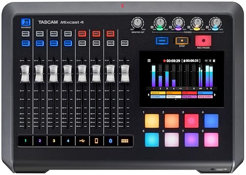 【中古】TASCAM(タスカム) Mixcast 4 ポッドキャスト制作／USBオーディオインターフェース Bluetooth受信 Youtube Vtuber 機材 ライブ配信 PA／ミキサー 効果音再生｜IINEX