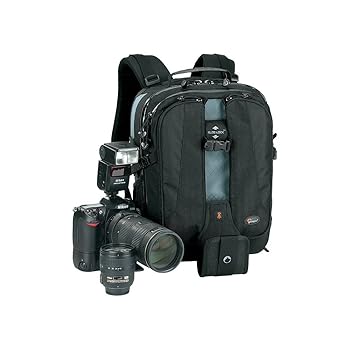 【中古】【国内定め事品】Lowepro 写真機背嚢 赤ちょうちんテックス 100AW 16L レインカバー パソコン間隔文字有 三脚架滑りだし可 黒いこと 350184