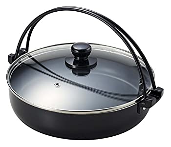 【中古】(非常に良い)パール金属 すき焼き鍋 26cm ガラス鍋蓋付 IH対応 フッ素加工 贅の極み HB-183|IINEX