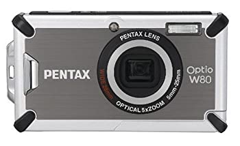 【中古】PENTAX 雨合羽デジタル写真機 OPTIO (オプティオ) W80 ガンメタルグレー 1200万絵素 光学5倍望遠レンズ OPTIOW80GG