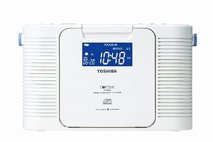 【中古】TOSHIBA 雨合羽CD時辰儀ラジオ受信機 CUTEBEAT 白いこと TY-CDB5(W)