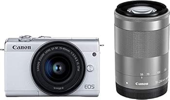 【中古】(人並み外れたに好いたらしい)Canon 鏡鑑受け答え一眼写真機 EOS M200 ダブルズームキット 白いこと EOSM200WH-WZK
