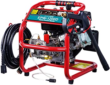 【中古】(非常に良い)[ナカトミ] エンジン高圧洗浄機 12Mpa 電源不要 ノズル4種 自給 水道直結 ホース付き 高圧ホース10m エンジン式 高圧洗浄機 エンジン洗浄機