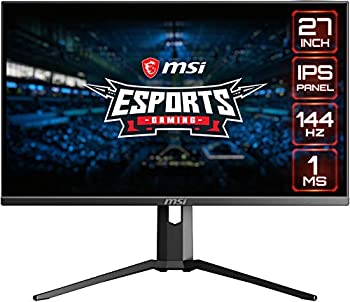 【中古】(非常に良い)MSI フルHD ゲーミング RGB ノングレア 超ナローベゼル 1ms 1920 x 1080 144Hz リフレッシュレート 高さ調節可能 アーム FreeSync 27インチ IPS