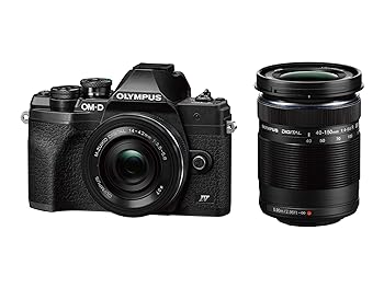 【中古】OM SYSTEM/オリンパス OLYMPUS 鏡鑑受け答え一眼写真機 OM-D E-M10 MarkIV EZダブルズームキット 黒いこと