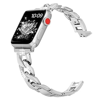 【中古】(非常に良い)[Daturus] 互換Apple Watch バンド series9/8/7/6/5/4/3/2/1/SE対応 アップルウォッチ ベルト ダイヤモンド付き Apple Watch ベルト 金属ベルト
