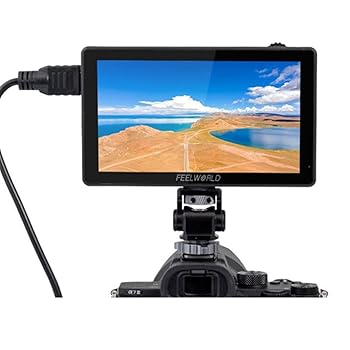 【中古】(非常に良い)FEELWORLD LUT5 5.5インチ カメラモニター 3000nits超高輝度 4K 30Hz HDMI 出力入力 1920x1080 F970外部電源 カメラ撮影確認用 フィールドモニタ