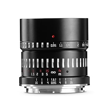 【中古】(人並み外れたに好いたらしい)TTArtisan 50粍 f/0.95 C Lマウント APS-C 黒いこと×しろがね色 水晶体 銘匠光学