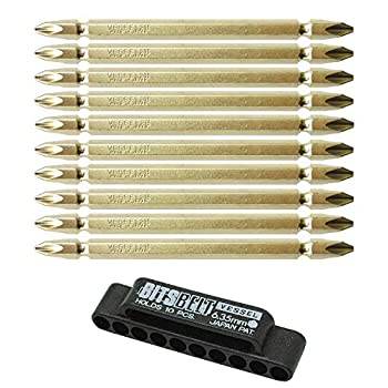 【中古】【人並み外れたに好いたらしい】ベッセル(VESSEL) ビット仕かける +2×110粍 10本組 保持者付 BW-13
