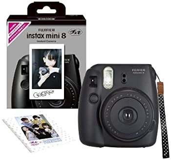 【中古】【非常に良い】FUJIFILM インスタントカメラ チェキ instax mini 8 純正ハンドストラップ付き ブラック INS MINI 8 BLACK N|IINEX