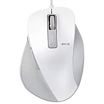 【中古】【非常に良い】エレコム マウス 有線 Mサイズ 5ボタン (戻る・進むボタン搭載) BlueLED 握りの極み ホワイト M-XGM10UBWH w17b8b5|IINEX