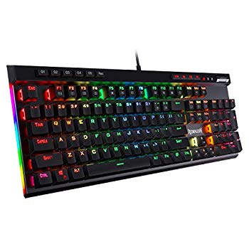 【中古】【非常に良い】Redragon K580 青軸 ゲーミングキーボード メカニカルキーボード VATA RGB LEDバックライト 104キー衝突なし 5キーマクロ記録機能 メディアキー mxn26g8|IINEX