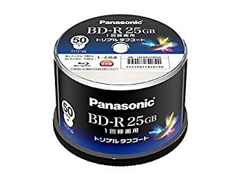 【中古】【非常に良い】Panasonic 録画用6倍速ブルーレイディスク 25GB（追記型）スピンドル50枚 LM-BRS25M50S dwos6rj｜IINEX