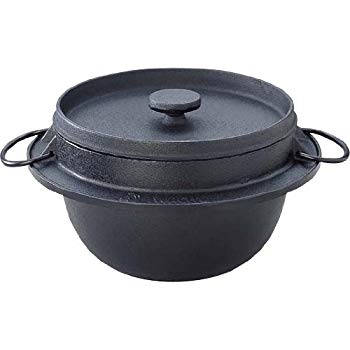 【中古】【非常に良い】岩鋳 Iwachu ご飯鍋 3合炊 黒 内面ホーロー IH対応 南部鉄器 21085 bme6fzu|IINEX