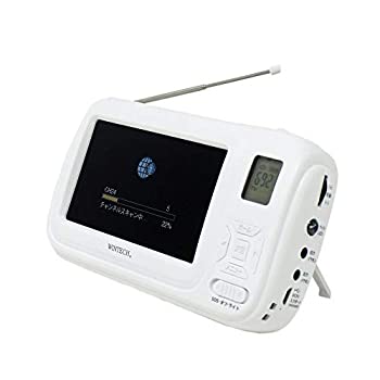 【中古】WINTECH 4.3インチ録画機能付き手回しワンセグテレビ(AM/FMラジオ搭載) TVR-L38R 乾電池・充電池・ACアダプター付属(給電) ホワイト|IINEX