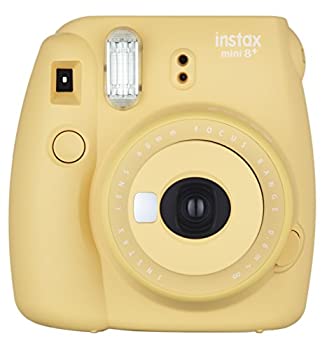 【中古】FUJIFILM インスタントカメラ チェキ instax mini8プラス 接写レンズ・純正ハンドストラップ付き ハニー INS MINI 8P HONEY｜IINEX