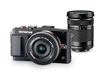 【中古】OLYMPUS ミラーレス一眼 PEN Lite E-PL6 EZダブルズームキット ブラック E-PL6 EZ DZKIT BLK 9jupf8b｜IINEX