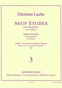 【中古】【非常に良い】ロバ : 9つの練習曲 第三巻 (ソプラノサクソフォン、ピアノ) ルデュック出版｜IINEX
