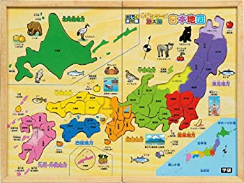 【中古】木製 パズル日本地図 d2ldlup｜IINEX
