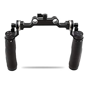 【中古】【非常に良い】camvateレザーハンドル15?mmロッドショルダーマウントリグwith ARRIロゼットfor DSLR (ブラック、m6スレッド、31.8?MM dwos6rj|IINEX